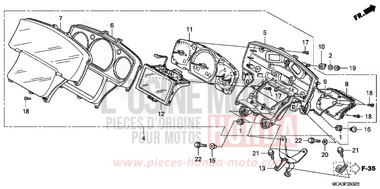 COMPTEUR (GL18007/8) (NAVIGATION) de Gold Wing NOIR-Z (NH1ZB) 2007